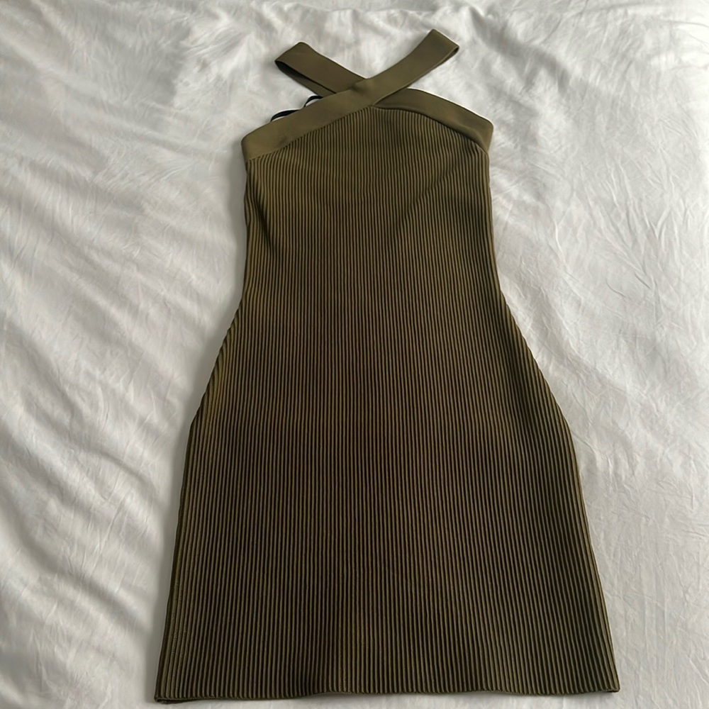 Babaton Bodycon Sculpt Dress xs green NWT